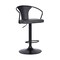 Armen Living Eagle Adjustable Height Swivel Gray Faux Leather and Black Wood Bar Stool with Black Metal Base LCEASWBABLGR - alternate 1